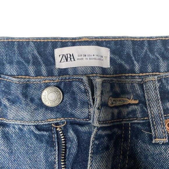 Zara Women's Mom Fit Distressed Jeans, size US 4 - Picture 6 of 14